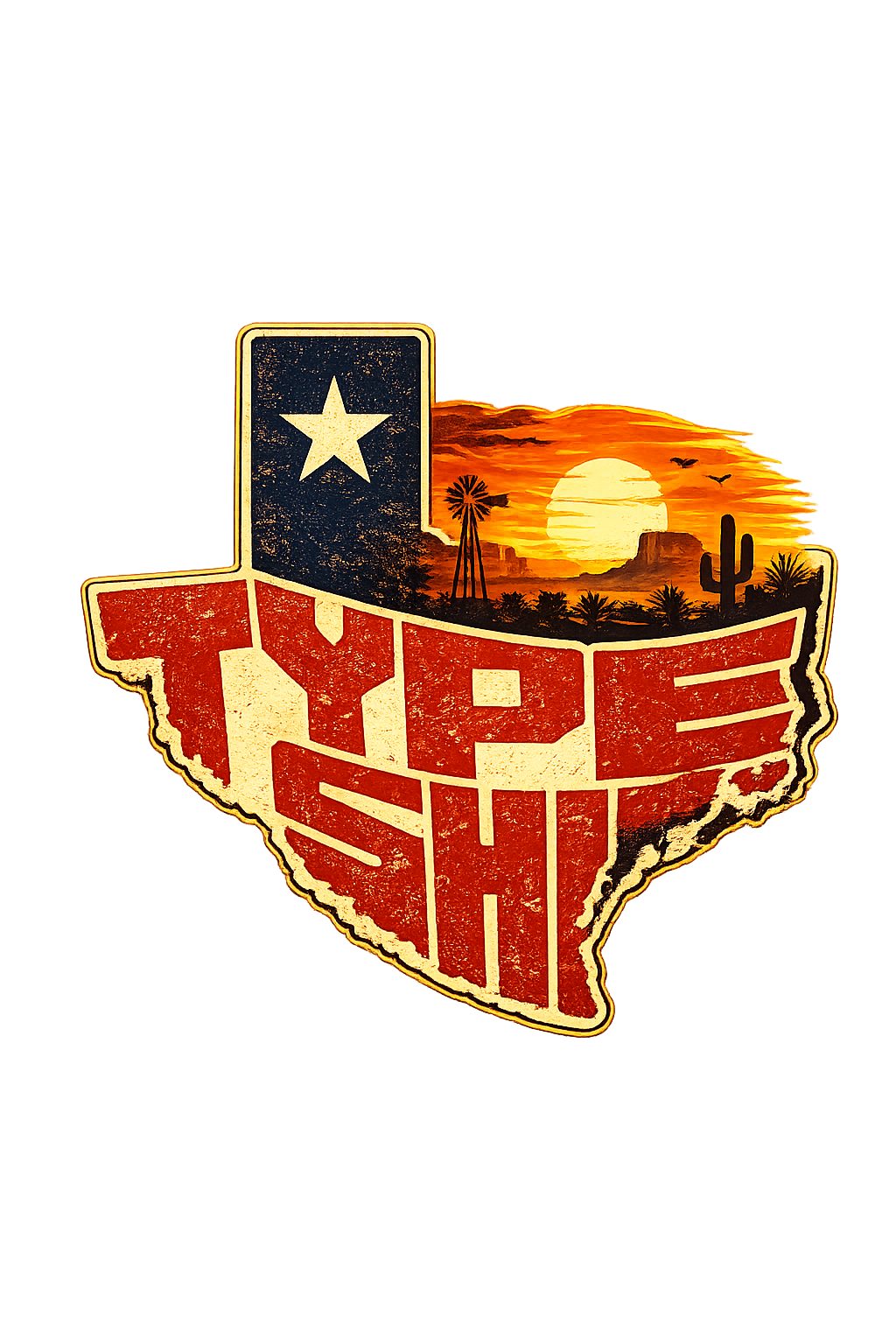 Sunset Logo — Texas Type Shi lifestyle